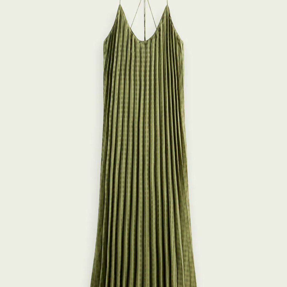 SCOTCH & SODA - Checked Midi Dress With Pleats